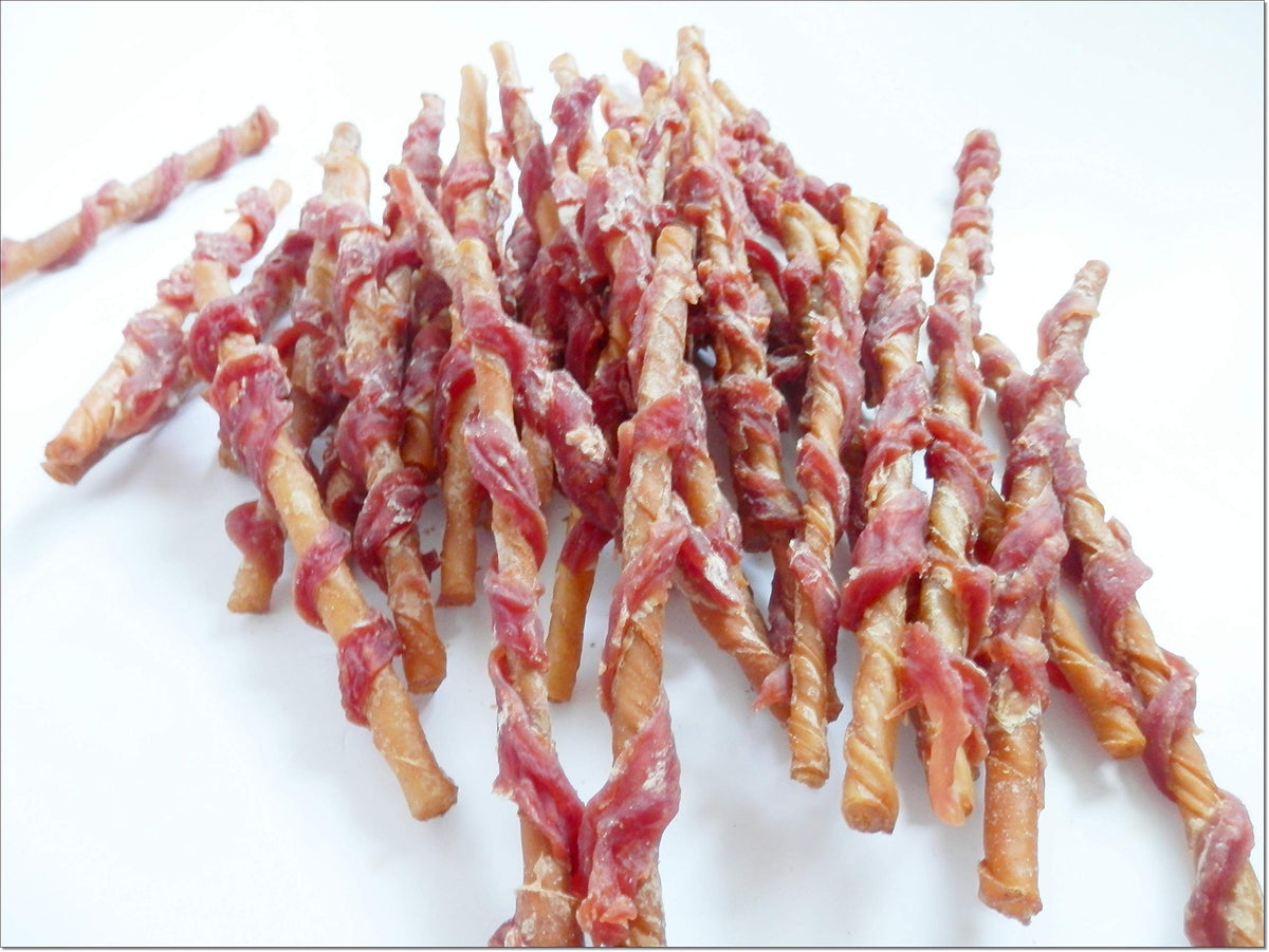 Duck Wrapped Dog Chews Rawhide - Chewy Duck Twists for Dogs - Rawhide Chews Dog Treats Natural
