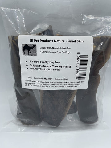 J R Pet Products 250g Natural Camel Skin. Long Lasting Dog Chew