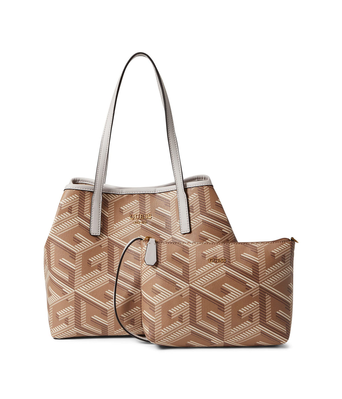GUESS Vikky Tote Taupe Logo One Size
