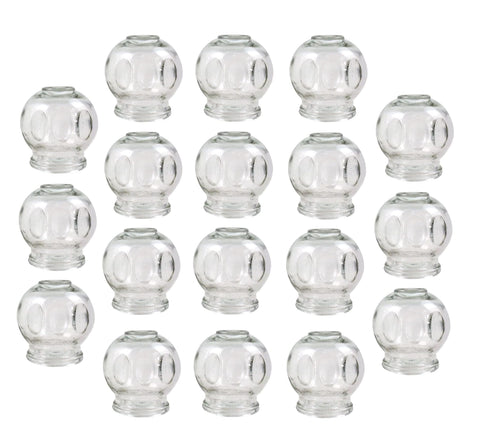 Glass Cupping Set (Fire Cupping) Cupping Glass Cupping Glasses, Vacuum Massage for Muscle Relaxation and Pain Relief, Therapy Detoxification Alternative Medicine, Cupping Banki (18 Pieces, 7.5 cm)