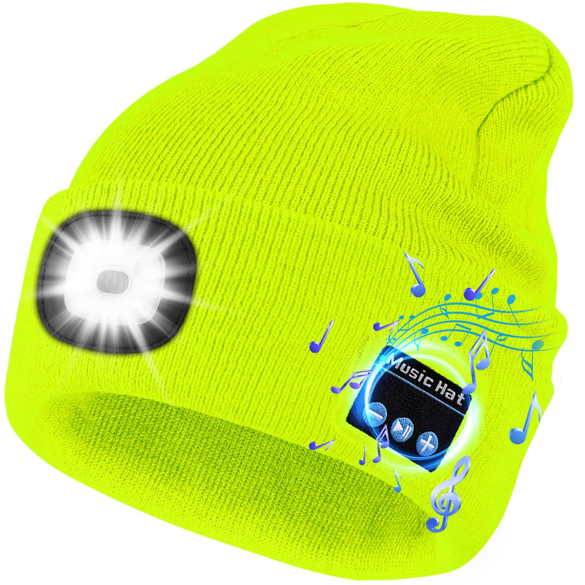 Bluetooth LED Beanie Hats with LightÃƒÆ’Ã†â€™Ãƒâ€šÃ‚Â¯ÃƒÆ’Ã¢â‚¬Å¡Ãƒâ€šÃ‚Â¼ÃƒÆ’Ã¢â‚¬Â¦ÃƒÂ¢Ã¢â€šÂ¬Ã¢â€žÂ¢Beanie with Light and Bluetooth Wireless Headphones, Gifts for Her Him(Fluorescein)