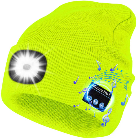 Bluetooth LED Beanie Hats with LightÃƒÆ’Ã†â€™Ãƒâ€šÃ‚Â¯ÃƒÆ’Ã¢â‚¬Å¡Ãƒâ€šÃ‚Â¼ÃƒÆ’Ã¢â‚¬Â¦ÃƒÂ¢Ã¢â€šÂ¬Ã¢â€žÂ¢Beanie with Light and Bluetooth Wireless Headphones, Gifts for Her Him(Fluorescein)