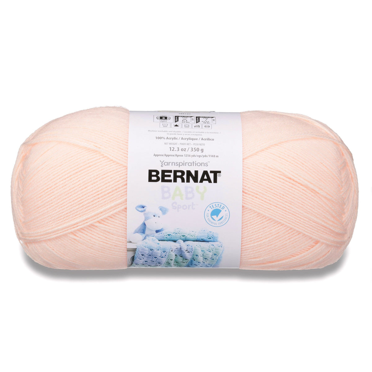 Bernat Baby Big Ball Sport Yarn, 12.3 oz, Gauge 3 Light, 100% Acrylic, Peach Blossom