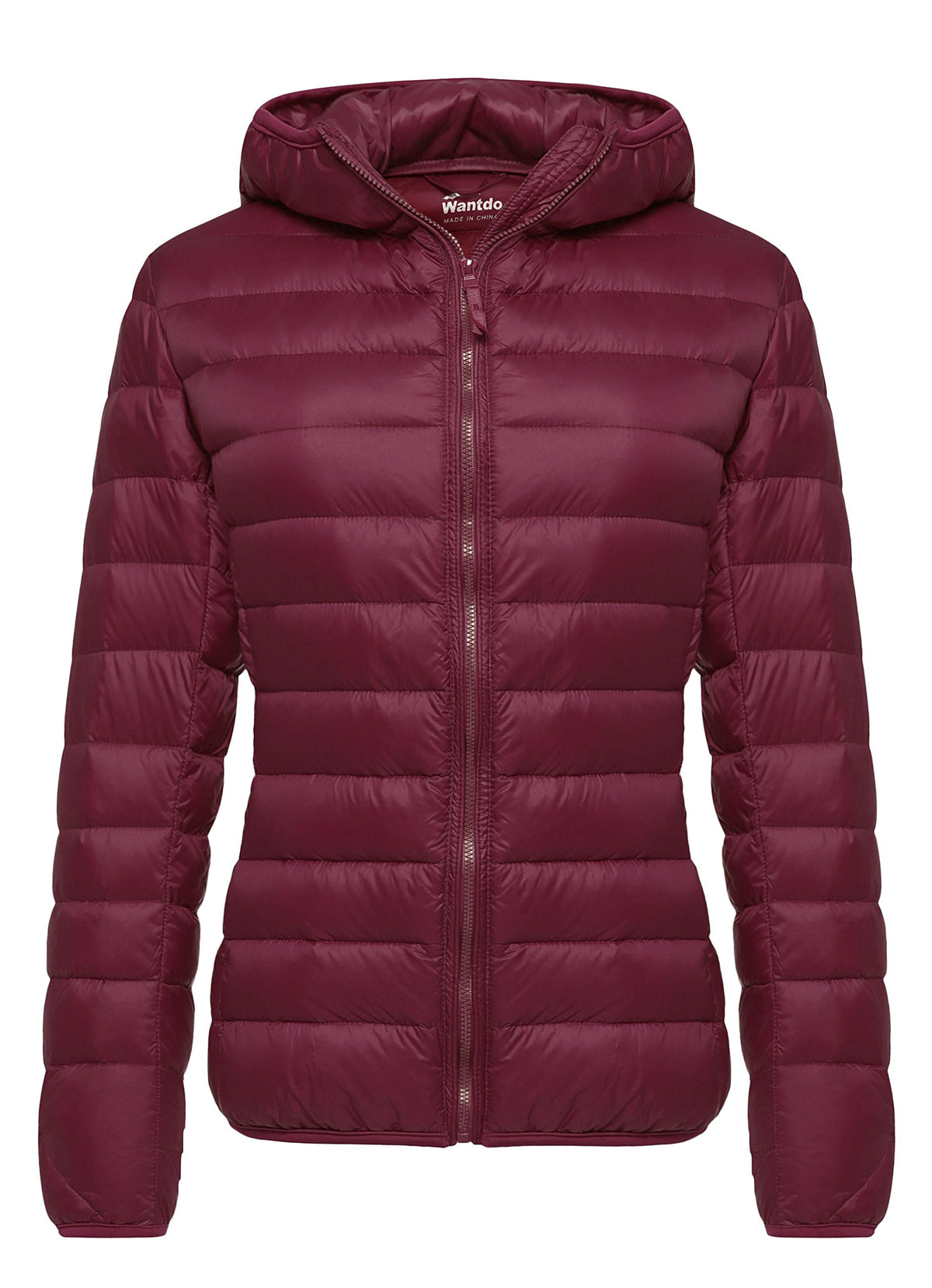 Wantdo WomenÃƒÆ’Ã‚Â¢ÃƒÂ¢Ã¢â‚¬Å¡Ã‚Â¬ÃƒÂ¢Ã¢â‚¬Å¾Ã‚Â¢s Warm Winter Packable Puffer Down Jacket Lightweight Quilted Padded Hooded Puffer Jacket Windproof Mountain Insulated Jacket Slim Fit Short Outerwear Jacket Wine Red M