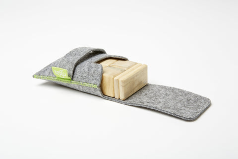 8 Piece Tegu Pocket Pouch Magnetic Wooden Block Set, Natural