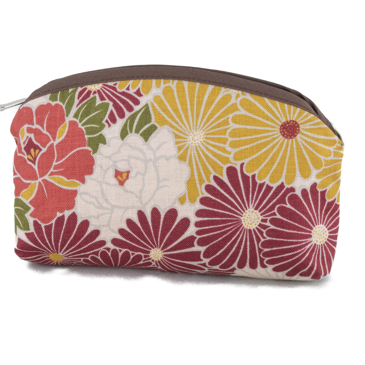 Small Make up Bag for Women (Retro Flower Blue) Japanese Kimono Pattern Mini Cosmetic Bags Flat Pouch
