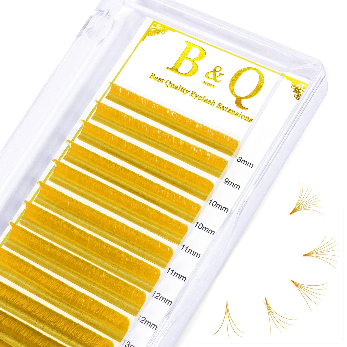 Colored Eyelash Extensions Orange Easy Fan Volume Lashes D-0.07-9-16 MIX Color Lashes Easy Fan Lashes Mixed Lash Tray C D Curl Volume Lash Extensions Salon Use by B&Q LASH (Orange-D-0.07,9-16MIX)