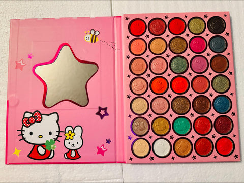 Generic Kitty Cat Eyeshadow Palette, Star Design, Multiple Shades, Kawaii Cosmetics Korean Cute Eyeshadow