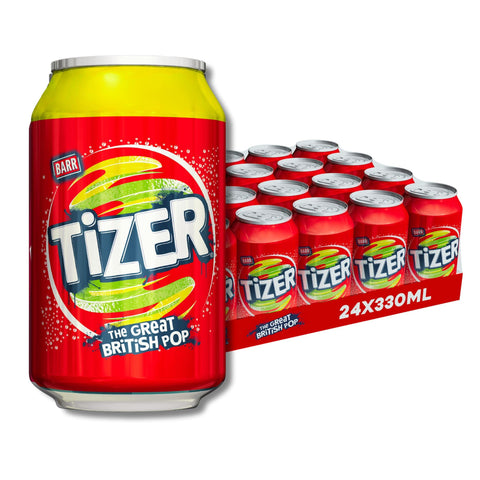 BARR Tizer 24 Pack Citrus Flavoured Fizzy Drink "Fizzingly Fun" - 24 x 330ml Cans