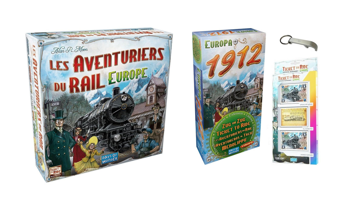 Blumie Shop Set Ticket to Ride Europe + Card Protector + 1912 + 1 Blumie Decals (Pack of Europe)