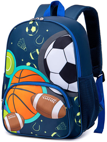 BTOOP Kids Backpack Boys Girls Soccer Toddler BookBag Preschool Kindergarten School Bag Nursery Small Daypack with Chest Strap