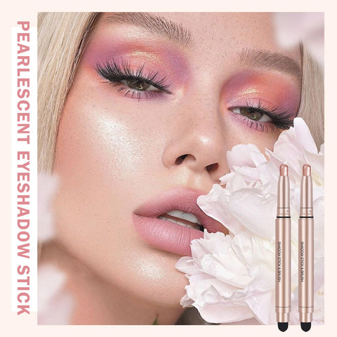 QIUFSSE Rose Gold Eyeshadow Stick,2PCS Shimmer Eyeshadow Stick Cream Eye Shadow Sticks with Soft Smudger Long Lasting Eye Shadow Pencils Eye Shadow Makeup (05 Rose Gold)