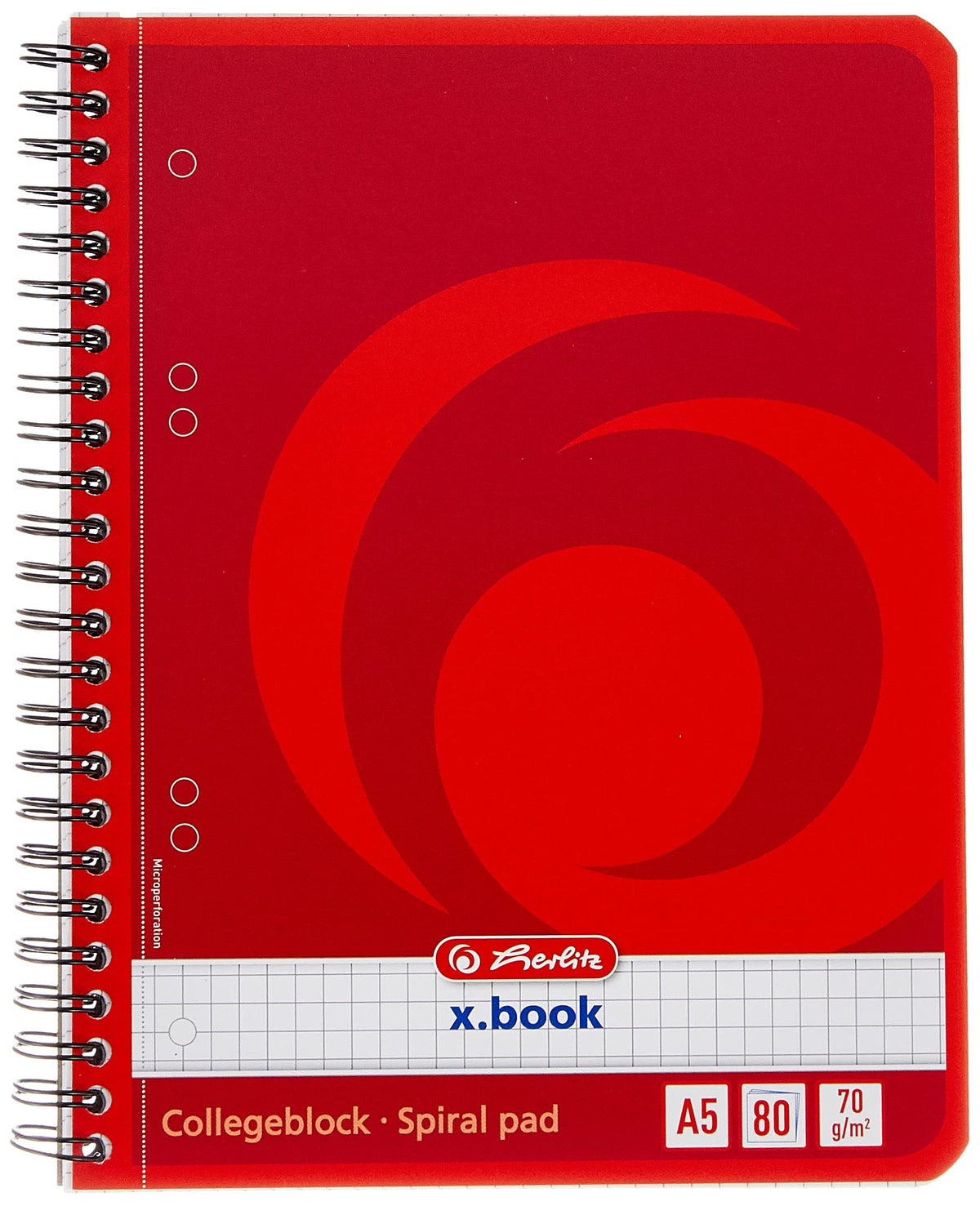 herlitz A5 80 Sheet Squared Spiral Book (Pack of 4)
