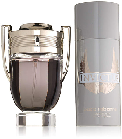 Paco Rabanne Invictus 2 Piece Gift Set for Men (Deodorant Spray Plus Eau de Toilette Spray)