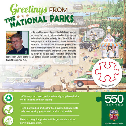 Baby Fanatics Masterpieces 550 Piece Jigsaw Puzzle for Adults, Family, Or Kids - Greetings from The National Parks - 18"x24"