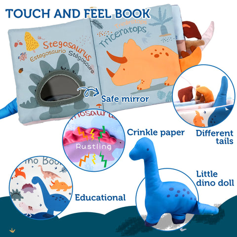 Richgv Soft Baby Books Toys 0-3-6-12 Months, 3D Touch and Feel Crinkle Cloth Books Baby Boy Christmas Gifts Baby Stocking Stuffers Teething Toys Newborn Infant Sensory Toys Gifts Tummy Time Toys