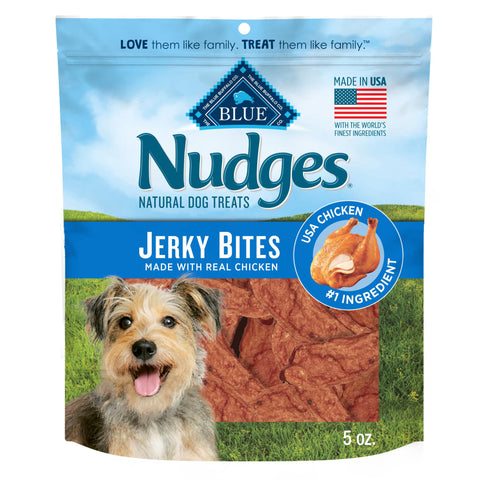 Blue Buffalo Nudges Jerky Bites Natural Dog Treats, Chicken, 5oz Bags