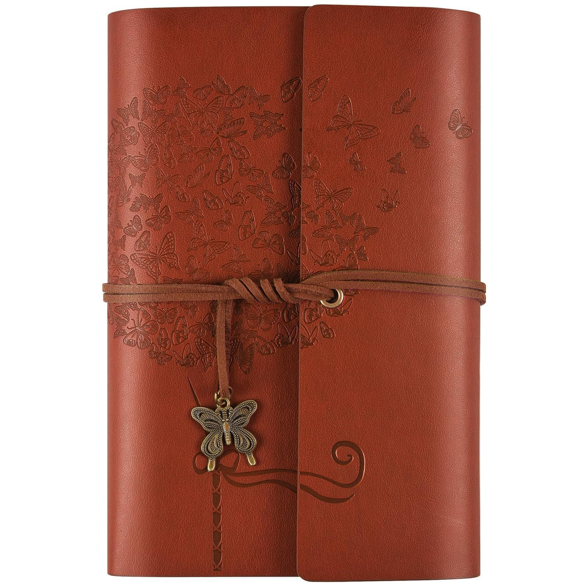 Leather Notebook Journal, Vintage Refillable Journal with 2 PVC Pockets, Travel Journal for Writing, Diary Journal for Women, Men, Girls and Boys, 100GSM Lined Paper, 160 Pages ( A6 12.9 x 18.5cm)