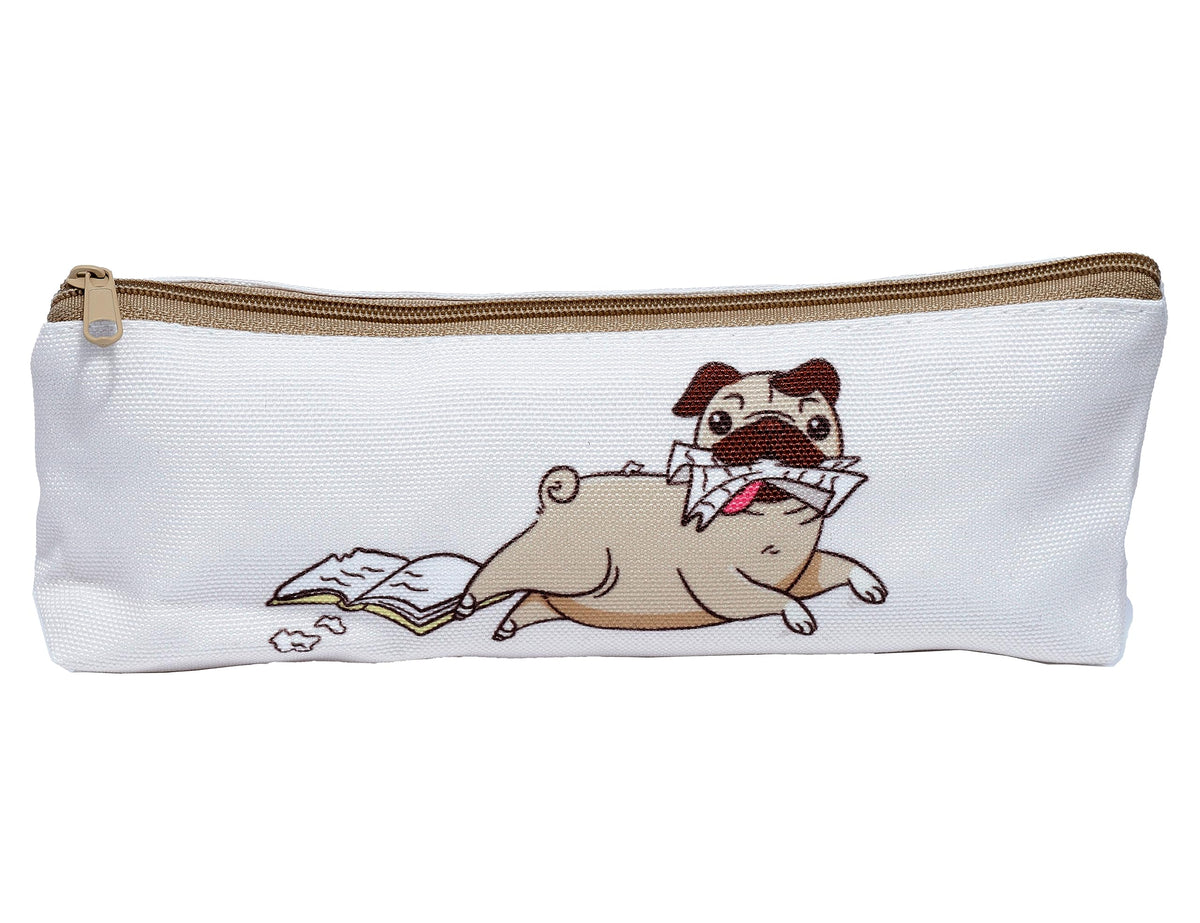 Puckator Mopps Pug Pencil Case - School Equipment Stuff - Pencil Cases - Large Capacity Preppy Pencil Case - Zipper Pouch - Office Essentials - Pencils Case Cute - Pencilcase - Pen Case