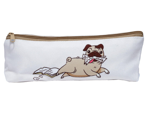 Puckator Mopps Pug Pencil Case - School Equipment Stuff - Pencil Cases - Large Capacity Preppy Pencil Case - Zipper Pouch - Office Essentials - Pencils Case Cute - Pencilcase - Pen Case