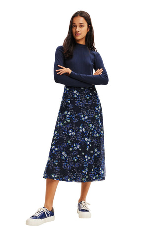 Desigual Women's Woman Knit Dress Long Sleeve, Blue