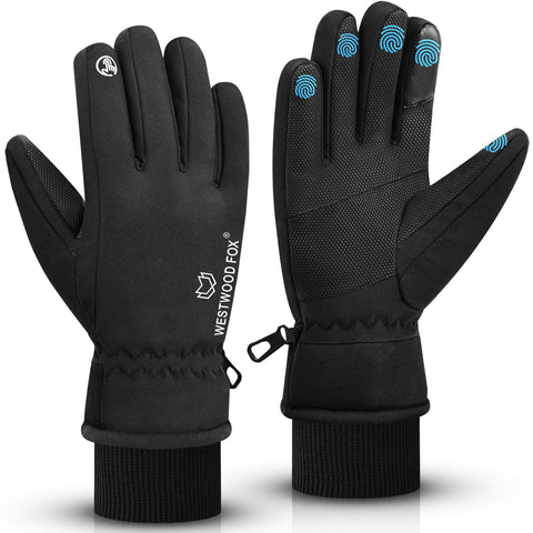 WESTWOOD FOX Waterproof Winter Gloves for Men & Women,Windproof, Warm Ski Gloves, Touchscreen, Anti-Slip Grip Gloves for Cycling, Snowboarding, Hiking, Running, Driving and Outdoor Sports