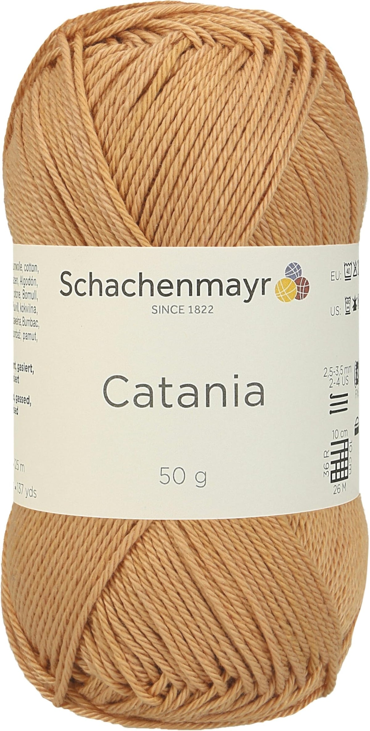 Schachenmayr since 1822 Yarn, Cotton, Camel, 11.5 x 5.2 x 6 cm