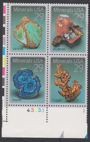 Variscite, Wulfenite, Azurite and Copper Minerals 29Ãƒâ€šÃ‚Â¢ USA Postage Stamps