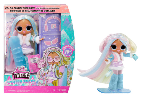 L.O.L. Surprise! Tweens Winter Snow Fashion Doll - Candilicious with Colour-Changing Snowboard and 10+ Frosty Parts and Accessories, Gift for Children from 4 Years