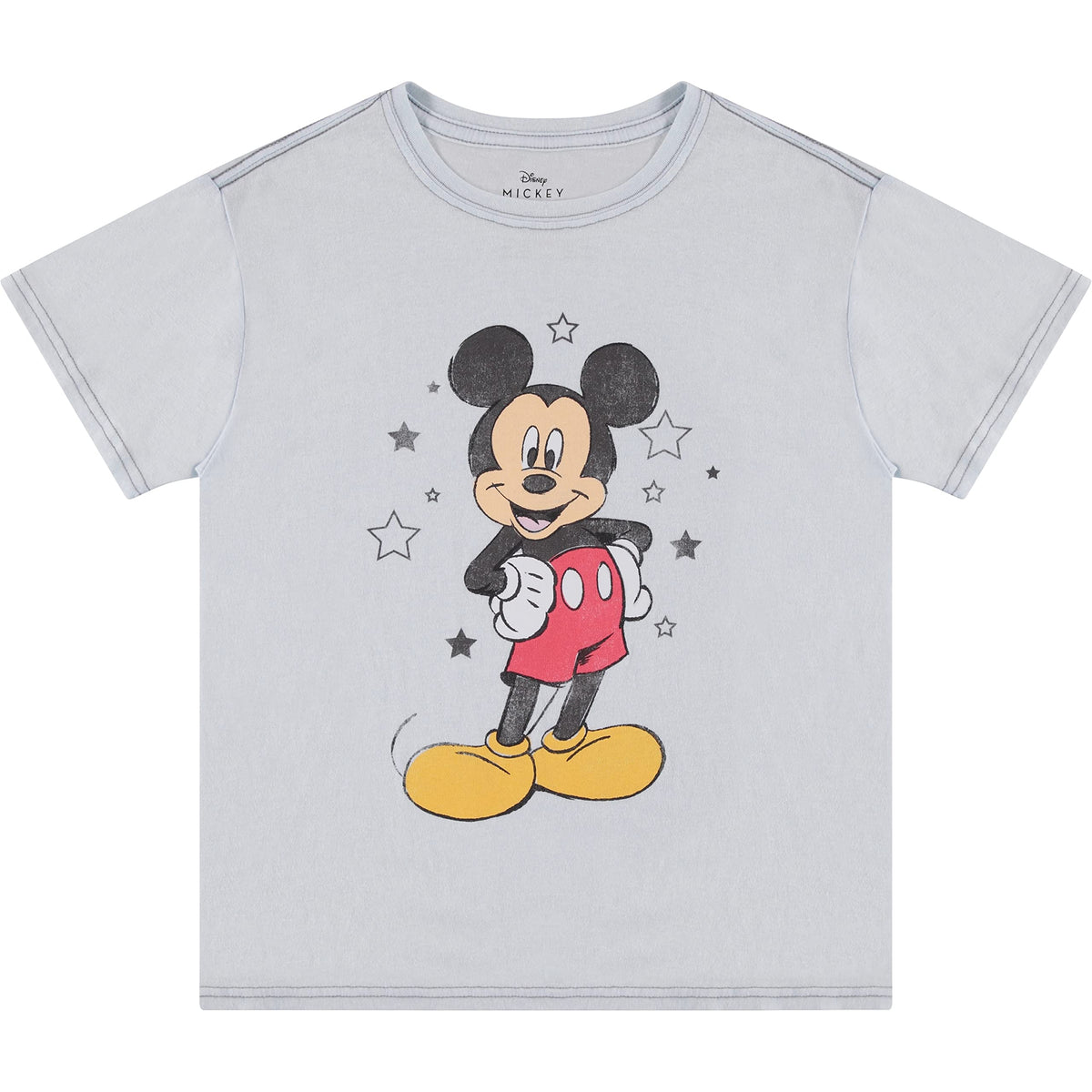 Disney Ladies Mickey Mouse Fashion Shirt Mickey & Minnie Mouse Clothing - Mickey Mouse Tie Dye T-Shirt (Blue, Large)