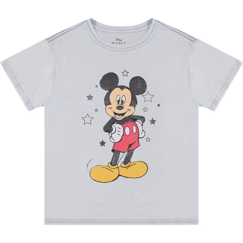 Disney Ladies Mickey Mouse Fashion Shirt Mickey & Minnie Mouse Clothing - Mickey Mouse Tie Dye T-Shirt (Blue, Large)