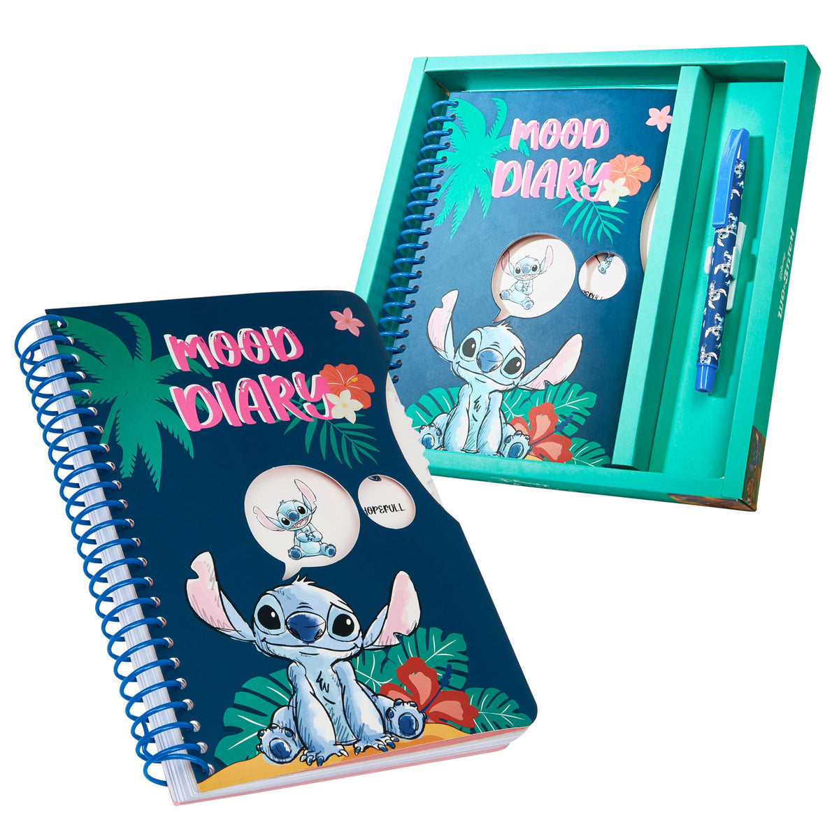 Disney Stitch Kids Diary - Mood Journal with Stickers and Pen - Baby Yoda Kids Stationery Set - Stitch Gifts (Stitch)