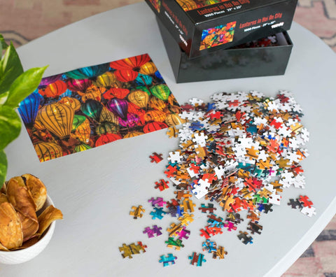 Lanterns in Hoi an City, Vietnam Floating Lights | Puzzle for Adults and Kids | Difficult 1000 Piece Jigsaw Puzzle Toy | Fun Quarantine Gift | Interactive Brain Teaser Challenge for Game Night