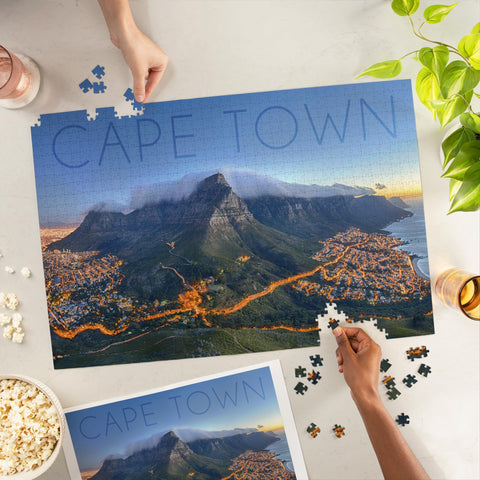 Cape Town, South Africa, Table Mountain (1000 Piece Puzzle, Challenging Jigsaw Puzzle for Adults, Made in USA)