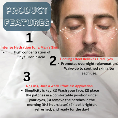 Generic Eye Masks for Dark Circles and Puffiness - Under Eye Gel Patches - Hydrogel Cooling Effect to Calm Fatigue - Anti-Wrinkle Eye Masks w/Hyaluronic Acid, Rock Rose Serum & Caffeine [5-Pack]