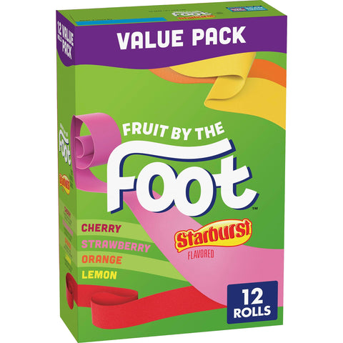 Betty Crocker Fruit by the Foot Fruit Flavored Snacks, Starburst, Variety Pack, 12 ct (Packaging May Vary)