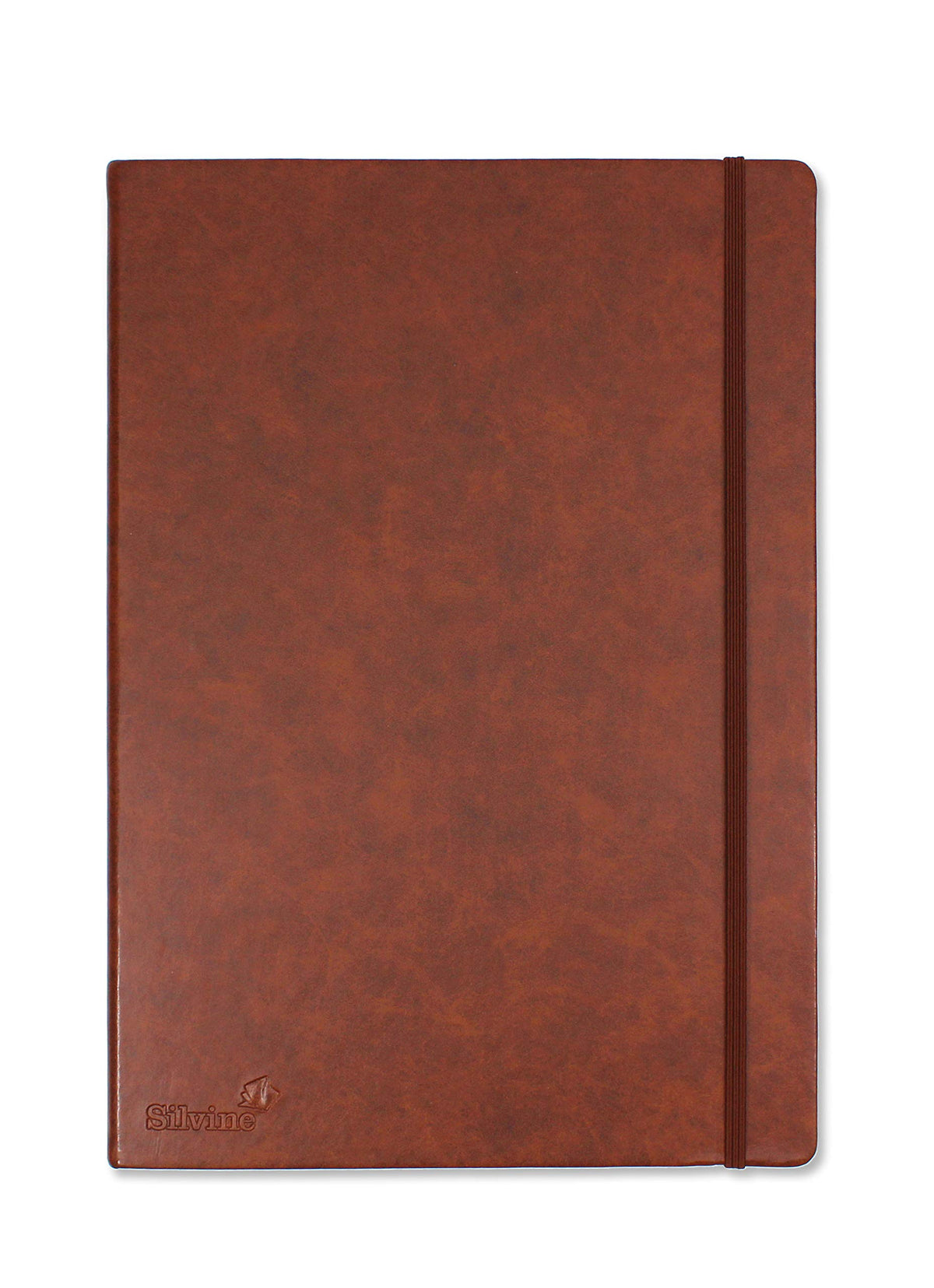 Silvine Executive Soft Feel Notebook Ruled with Marker Ribbon 160pp 90gsm A4 Tan Ref 198TN