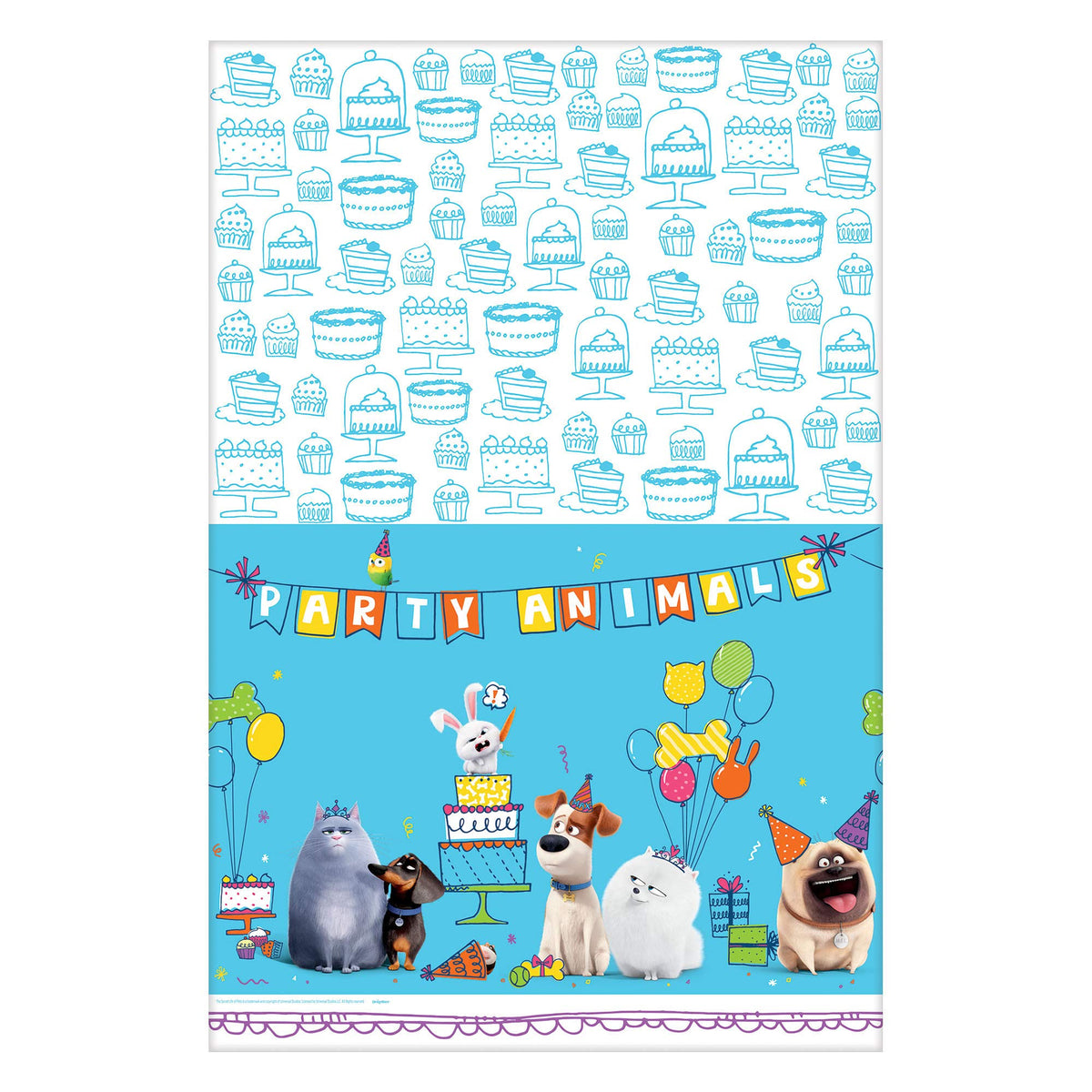 Amscan 571863 The Secret Life Of Pets 2 Blue Plastic Party Table Cover, 54" x 96", 1 piece