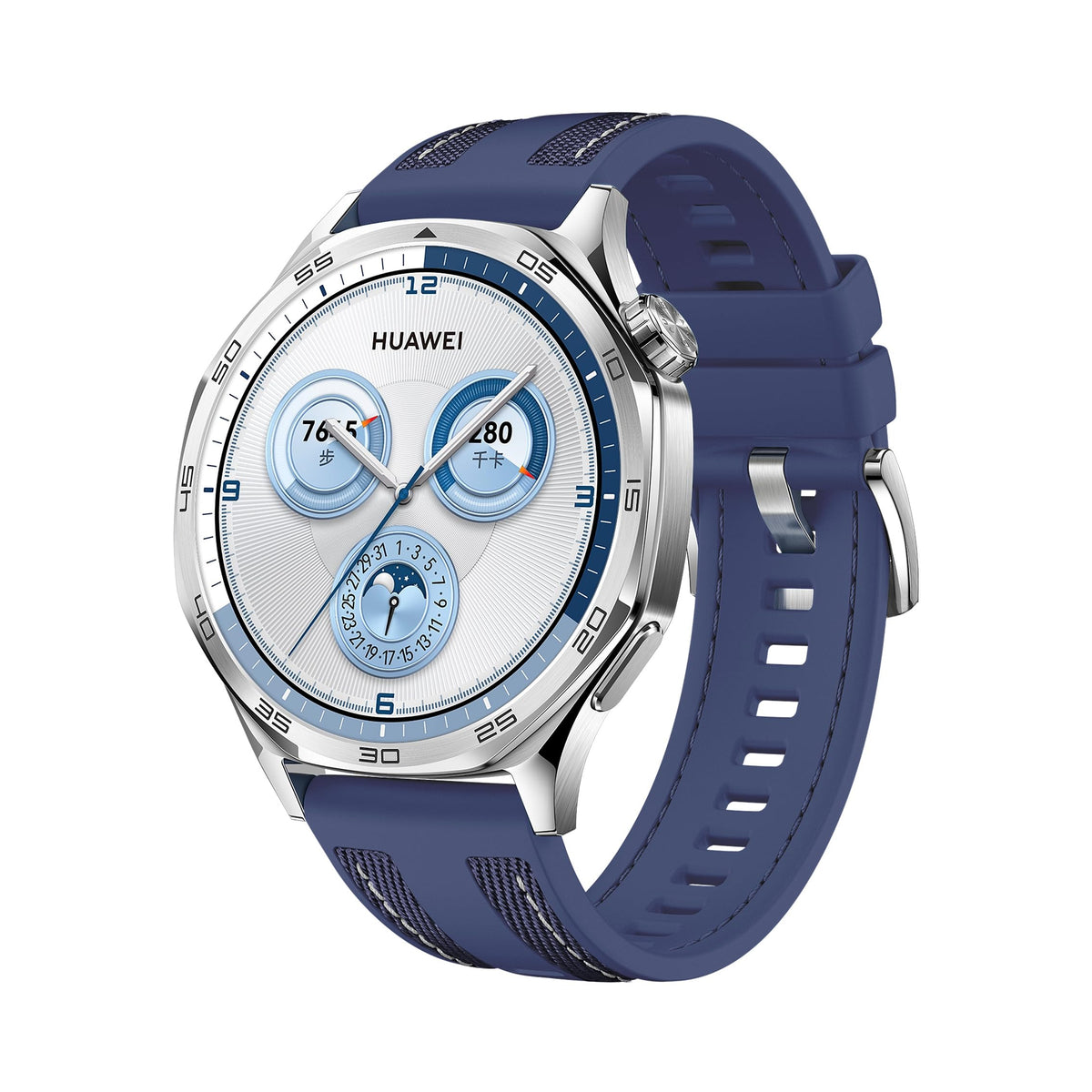 VeveXiao 22mm Rubber Strap Compatible with Huawei Watch GT 5 46mm/GT 5 Pro 46mm/ GT4 46mm/GT 3 Pro, Soft Durable Bracelet Nylon Silicone Replacement Band for Huawei Watch 4 Pro/Watch 3 (Blue)
