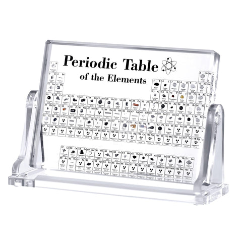 HeiMma Acrylic Periodic Table with Real Elements Inside?Size: 6.7â€* 5â€, Gifts for Science Lovers Science Teacher Student
