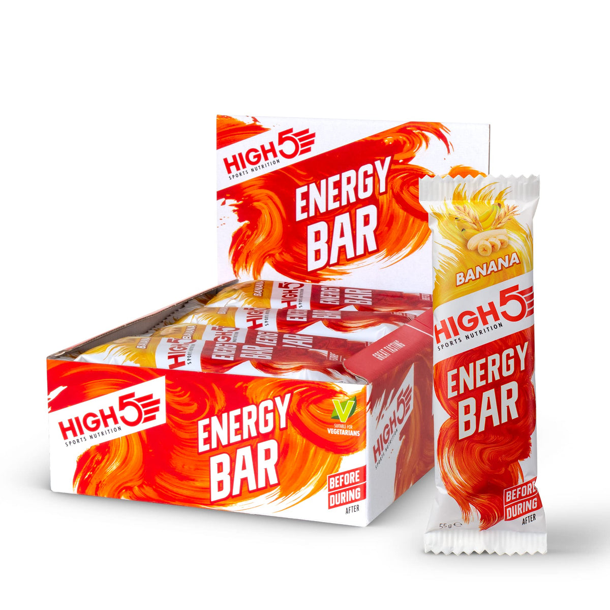 HIGH5 Energy Bar Real Fruits Soft Bar No Artificial Sweeteners Banana 12 x 55g