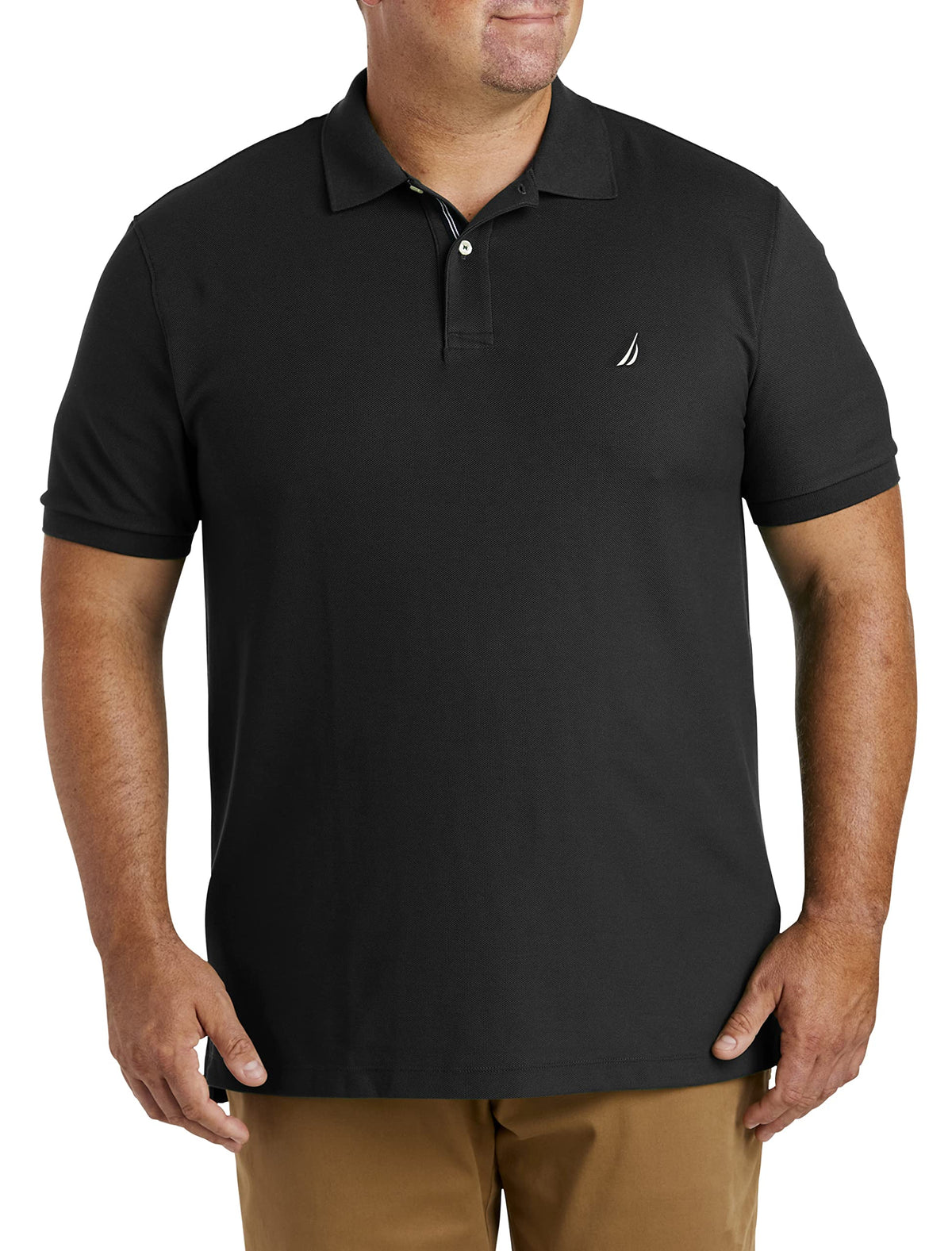 Nautica Men's Classic Fit Short Sleeve Solid Performance Deck Polo Shirt, True black, 3XLT Tall