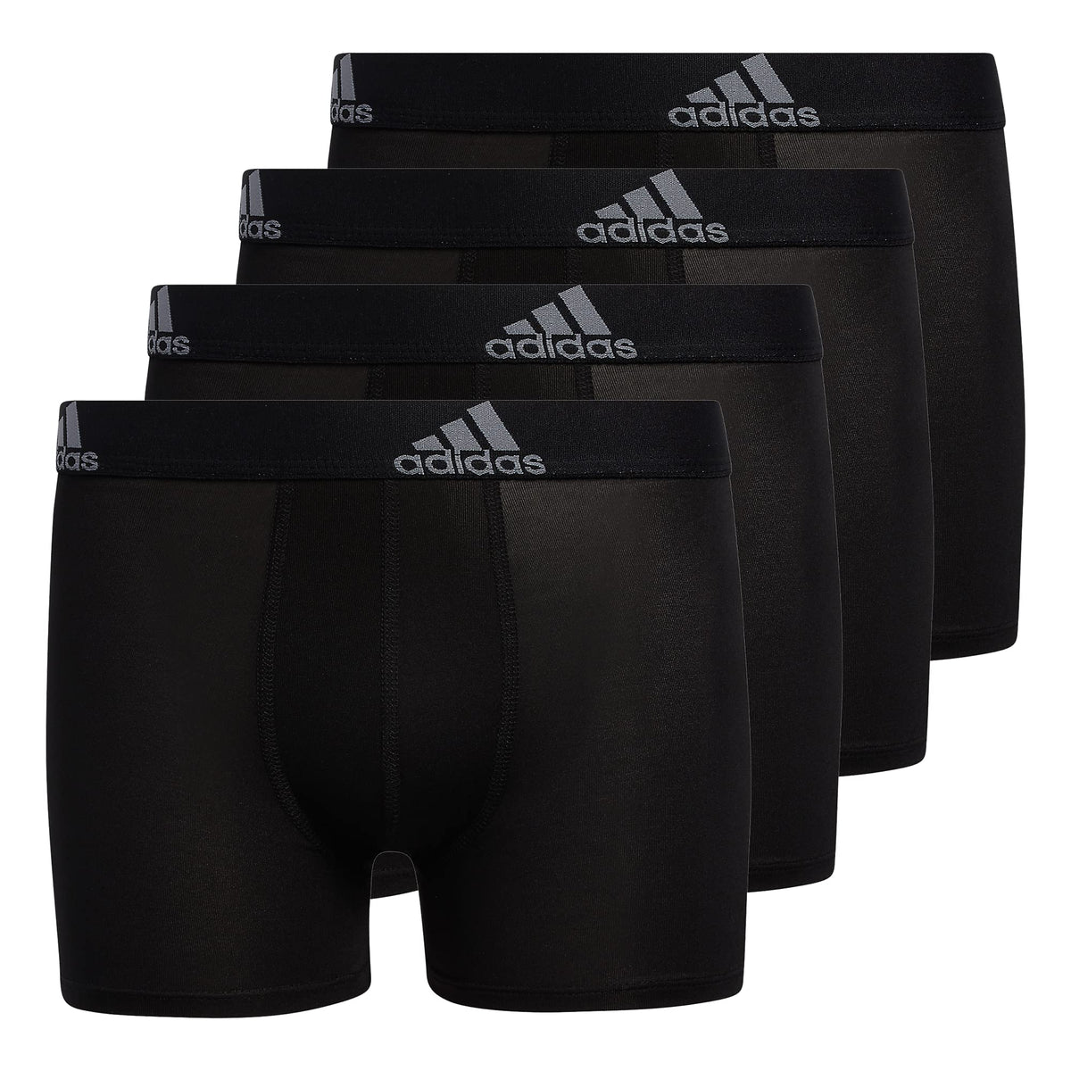 adidas Kids-Boy's Performance Boxer Briefs Underwear (4-Pack), Black/Grey, Large