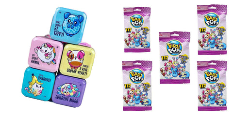Moose Pikmi Pops Charm Surprise! 5 Trading Card Packs Plus 4 Collectible Tins