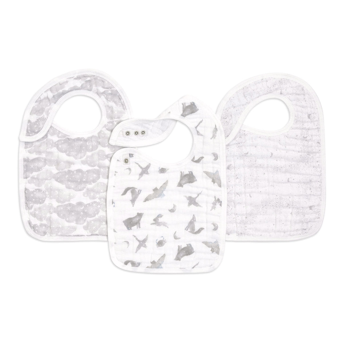 aden + anais™ snap bibs 3 pack organic cotton muslin oceanic (Map the stars)