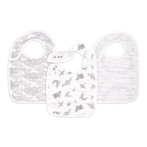 aden + anais™ snap bibs 3 pack organic cotton muslin oceanic (Map the stars)