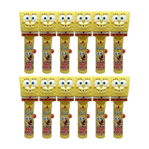Pop Ups! Spongebob Squarepants Lollipop Holder | Collectable Spongebob Toy Lollipop Case | Party Favors for Halloween, Goodie Bags, PiÃ±ata Candy, Game Prizes | Bulk Set of 12 | Lollipops Included