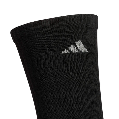 adidas Men's Athletic Cushioned Crew Socks with Arch Compression for a Secure fit (6-Pair), Black/Aluminum 2, Large