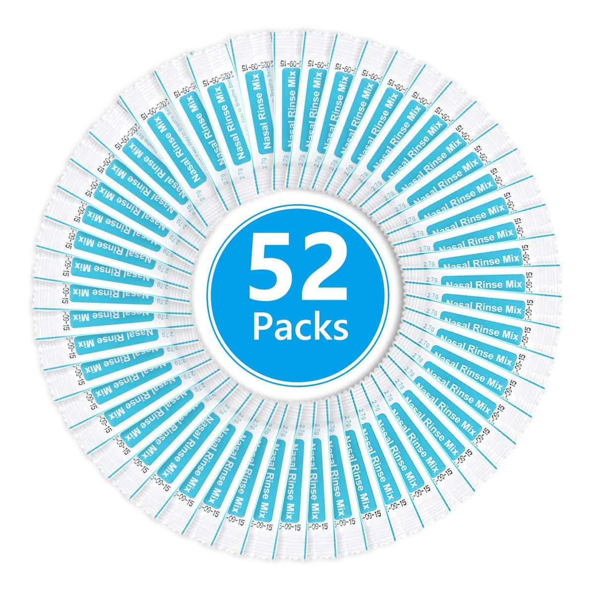 URAQT Sinus Rinse Refill, 52 Packets Neti Pot Salt, Individually Wrapped Nasal Rinse Salt, Sinus Rinse Salt for Neti Pots, Sinus Relief Rinse Kit for Adult & Kid