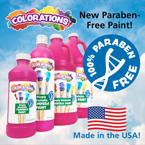 Colorations Washable Tempera Paint, Set of 6 Colors, Non Toxic Paint, Vibrant Paint, Tempera Kids Paint, Craft Paint, Paint for Children, Kids Paint, Art Supplies, Paint Set, Washable Paint